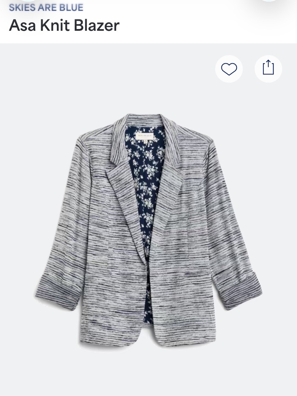 Skies Are Blue Curvy Lined Open Front Blazer
